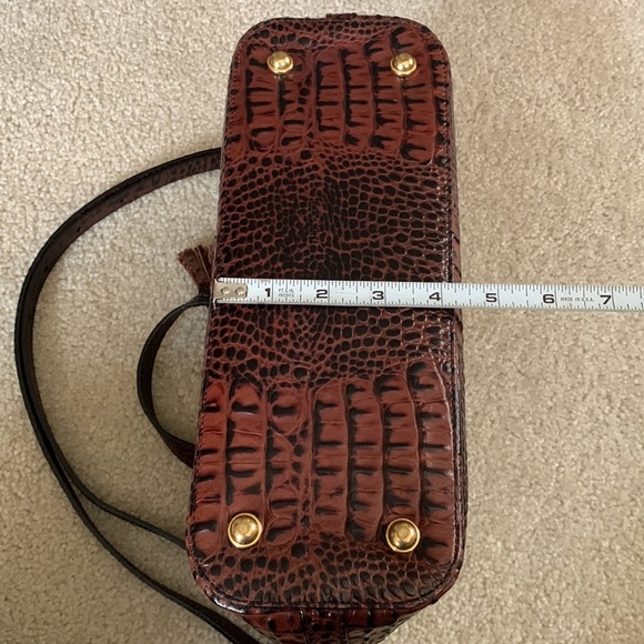 Brahmin Asher Satchel Tote Black Brown Crocodile Embossed Leather Purse - Picture 8 of 17